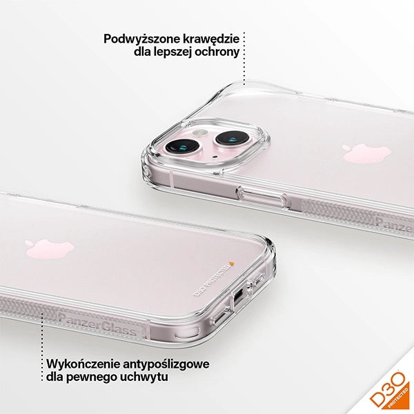 PanzerGlass HardCase med D3O og Military Grade Certification til iPhone 15/14/13 - Transparent