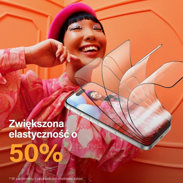 PanzerGlass Ultra-Wide Fit tempereret glas med glans og blå lysfilter med positioner til iPhone 15 Pro