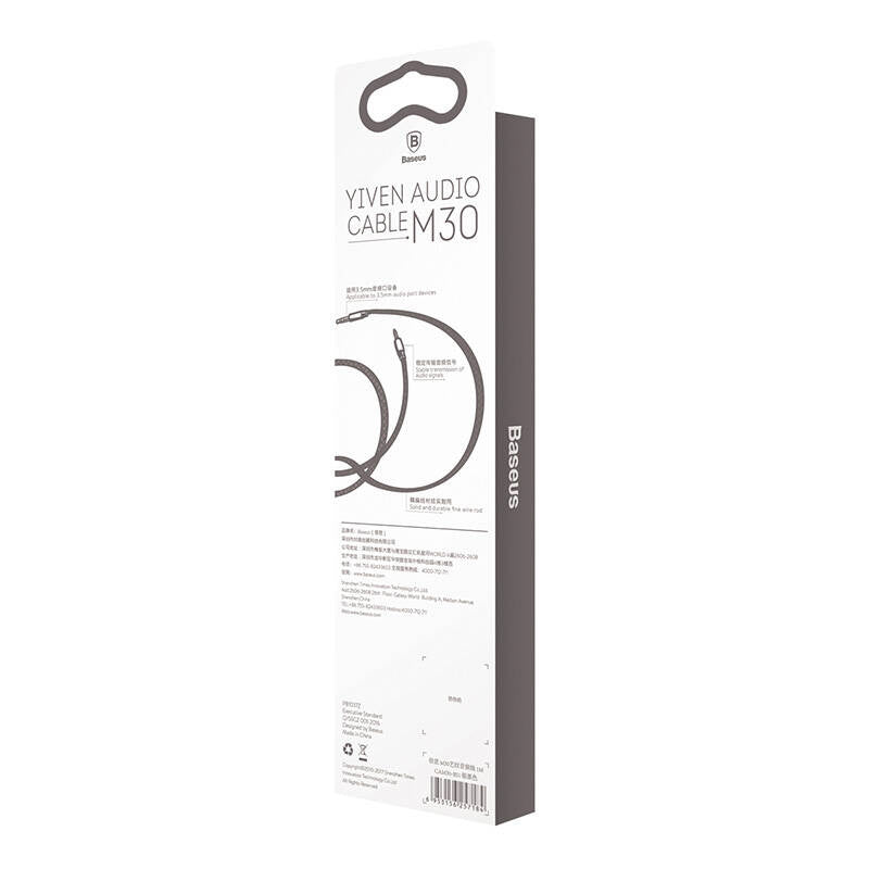 Baseus Yiven Audio Cable 3.5 mandlig Audio M30 1.5M Silver+ Black
