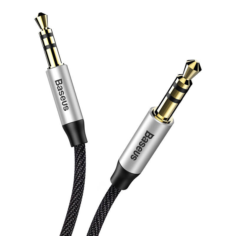 Baseus Yiven Audio Cable 3.5 mandlig Audio M30 1.5M Silver+ Black