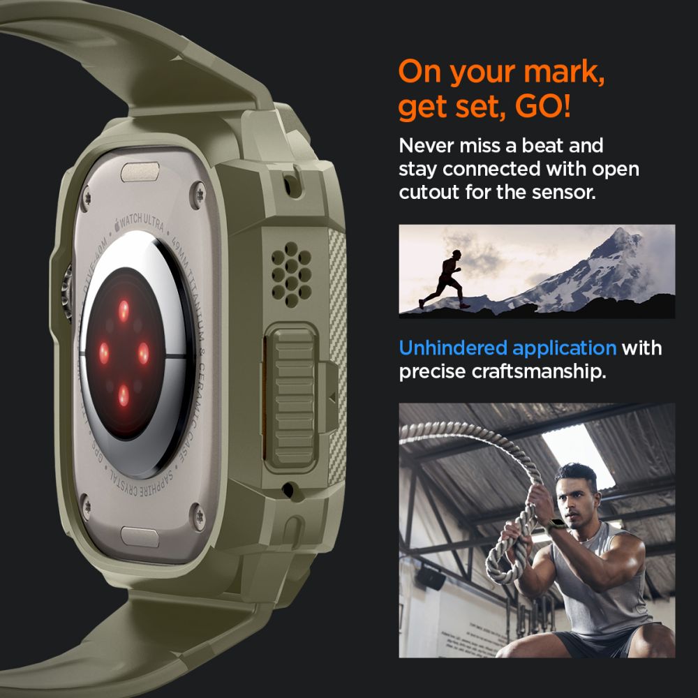 Spigen Rugged Armor ”Pro” Apple Watch Ultra 1 / 2 / 3 / 4 (49 Mm) Vintage Khaki