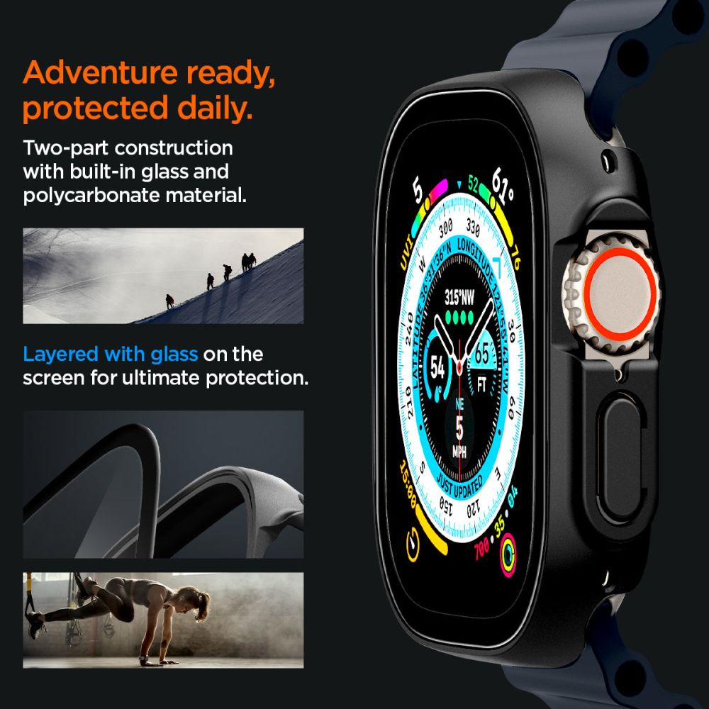 Spigen Thin Fit 360 Apple Watch Ultra 1 / 2 / 3 / 4 (49 Mm) Sort