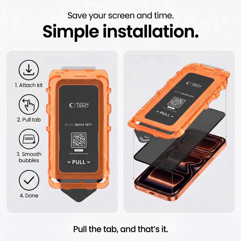 Privacyglas Tech Protect Quick Set Spy+ 2 Pack Iphone 18 Pro Privacy
