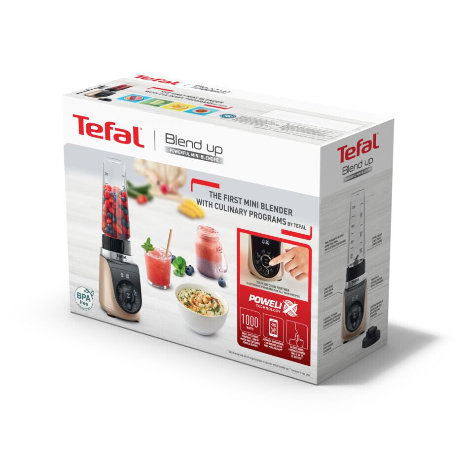 Tefal Blend Up BL190AF0 blender 0,85 L Bordplade blender 1000 W Beige, Sort, Transparent