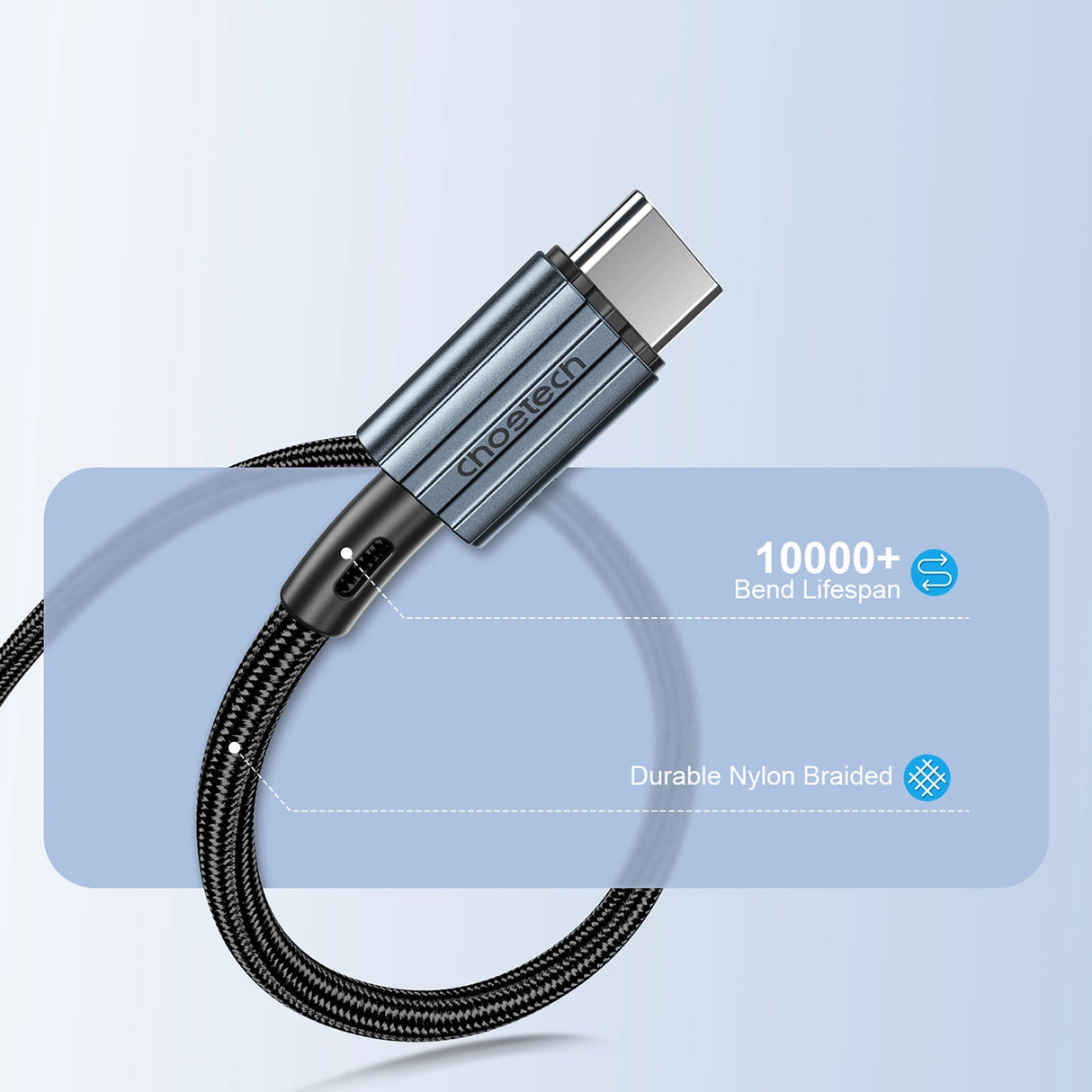 Choetech XCC-1014 USB-C / USB-C PD 60W kabel - grå