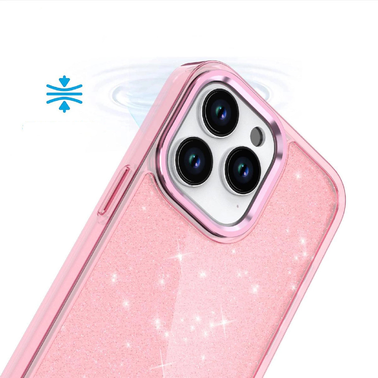 Glitter Case til iPhone 16 Pro - pink med glitter