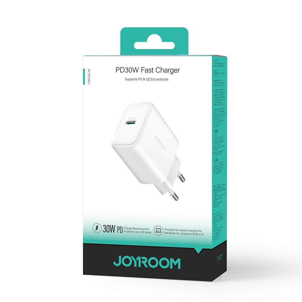 Joyroom JR-TCF24 USB-C PD 30W QC SFC netværksoplader - hvid
