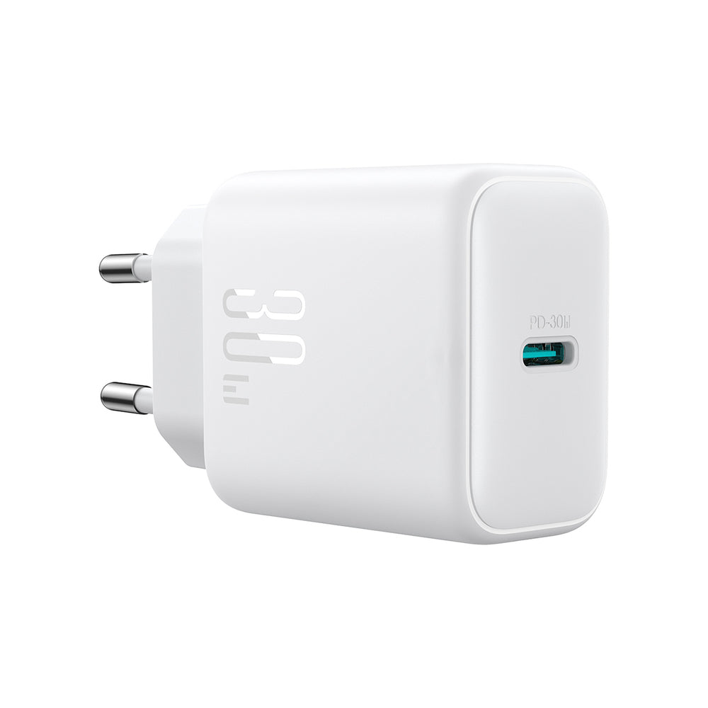 Joyroom JR-TCF24 USB-C PD 30W QC SFC netværksoplader - hvid + 1m USB-C kabel