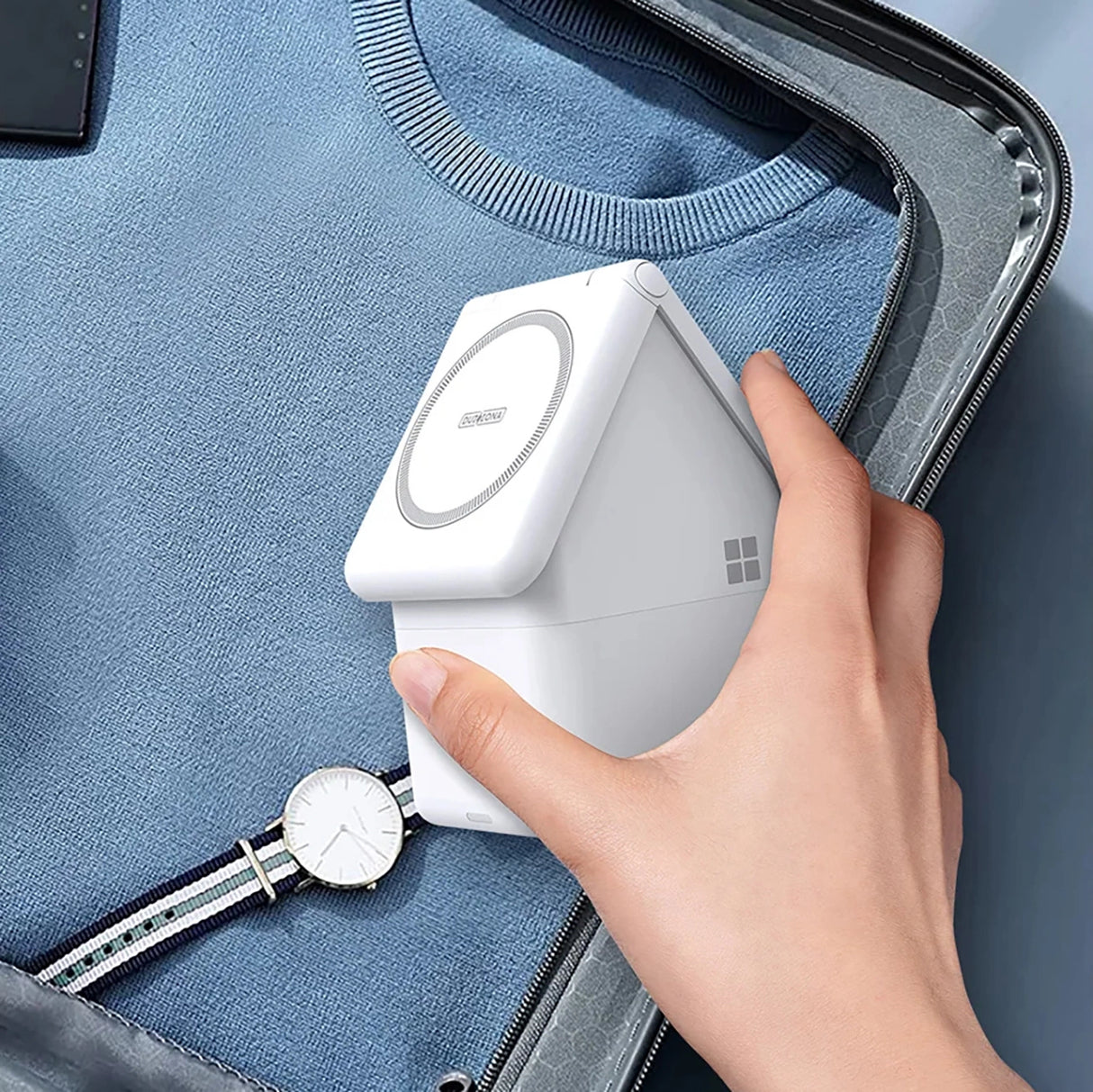 Duzzona W20 15W 4in1 induktiv oplader til iPhone / AirPods / Apple Watch med natlampe - hvid