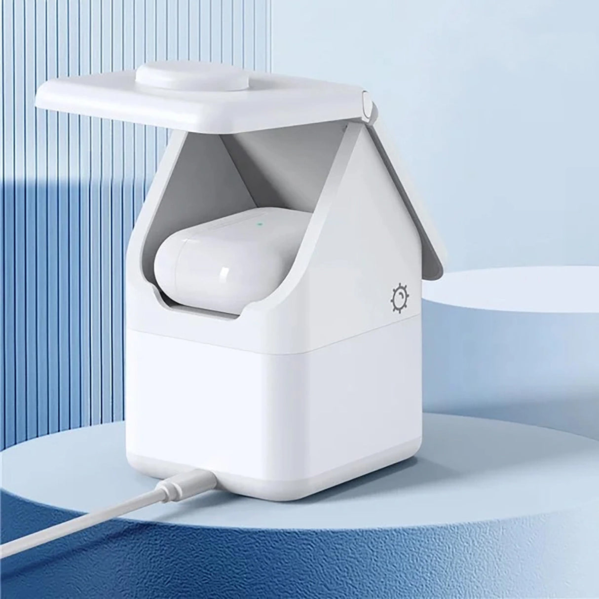 Duzzona W20 15W 4in1 induktiv oplader til iPhone / AirPods / Apple Watch med natlampe - hvid