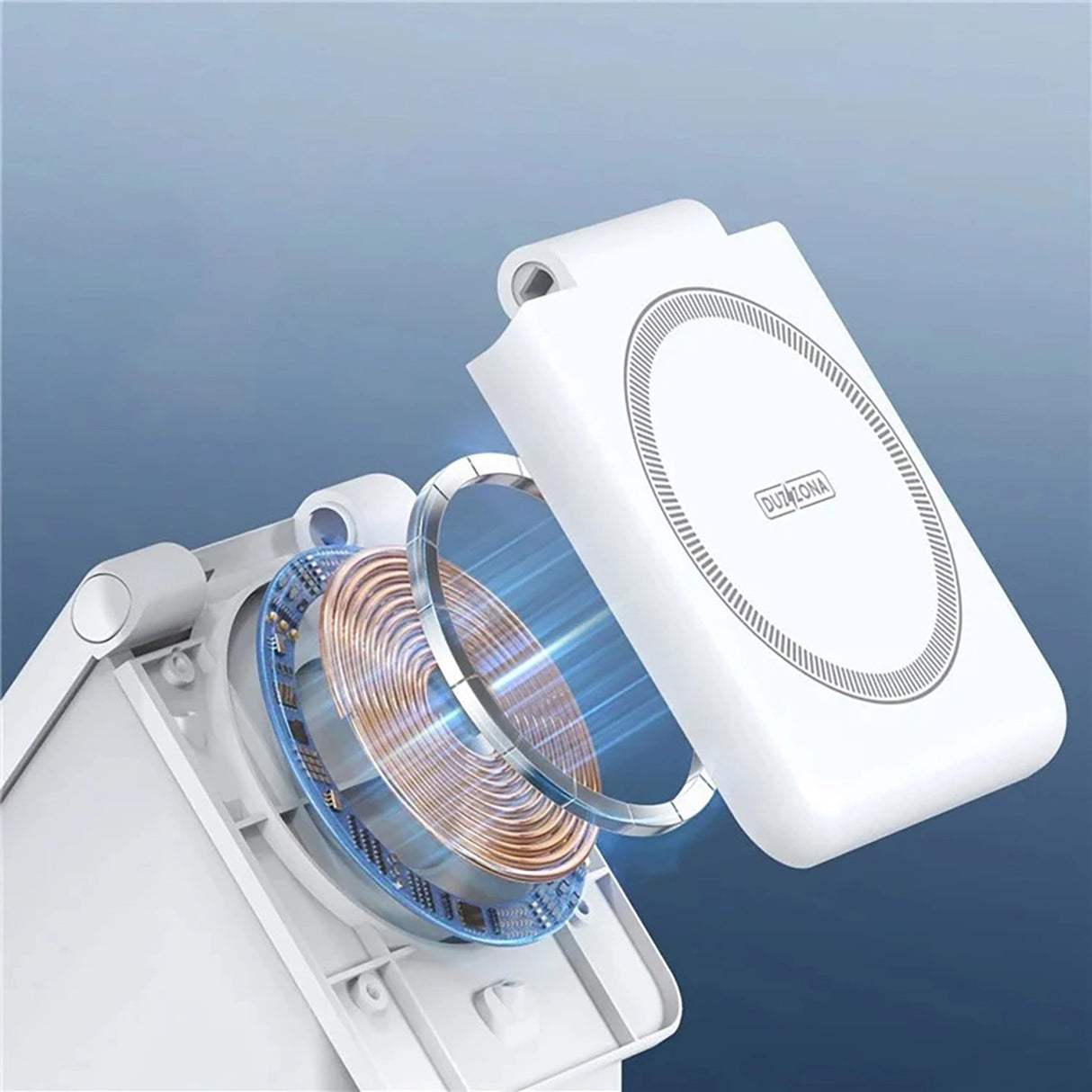 Duzzona W20 15W 4in1 induktiv oplader til iPhone / AirPods / Apple Watch med natlampe - hvid