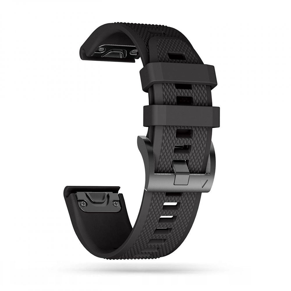 Tech-Protect Smooth Strap til Garmin Fenix 3 / 5X / 3HR / 5X Plus / 6X / 6X Pro / 7X - sort