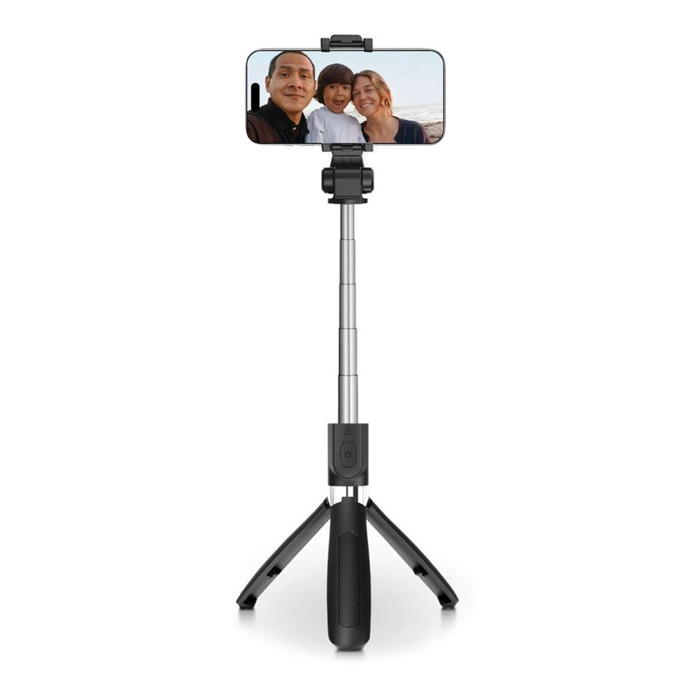 Tech-Protect L01S Bluetooth Selfie Stick med Stativ op til 70 cm - sort