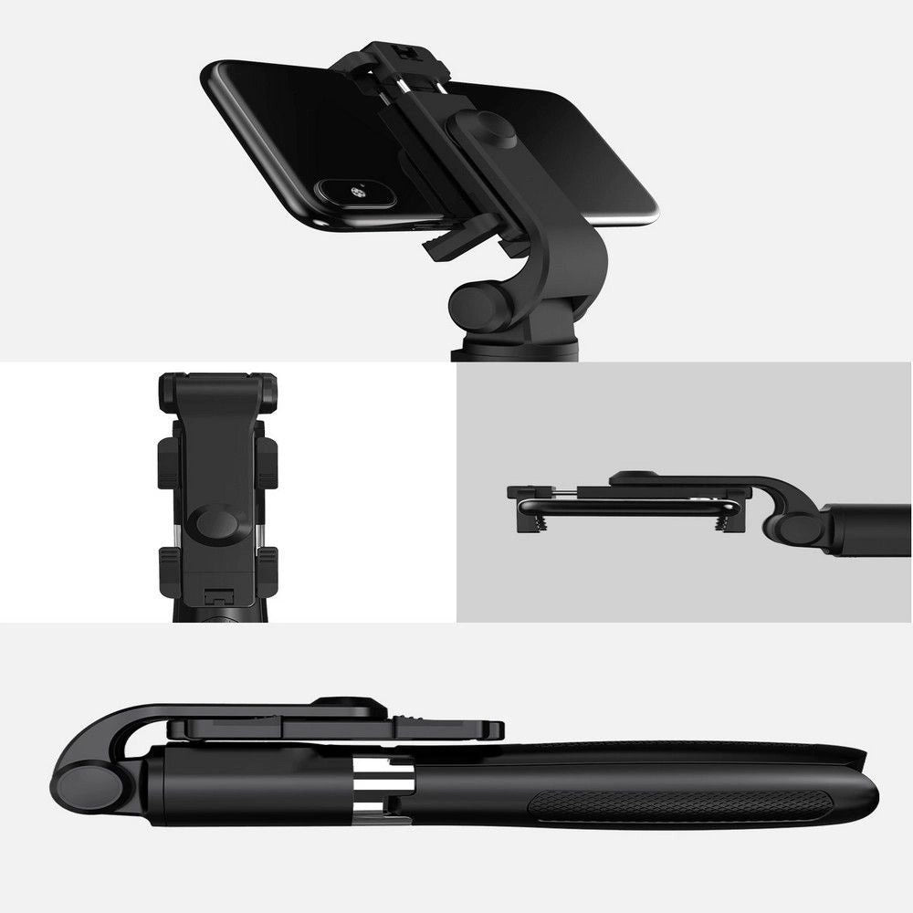 Tech-Protect L01S Bluetooth Selfie Stick med Stativ op til 70 cm - sort
