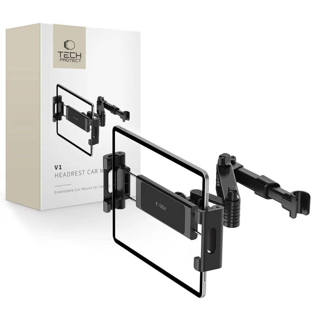 Tech-Protect V1 Teleskopisk bilhovedstøtte Telefonholder - sort