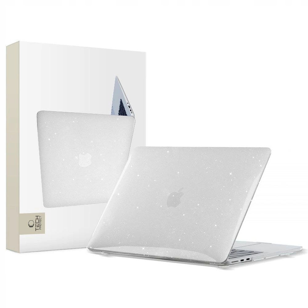 Tech-Protect SmartShell Case til MacBook Air 13" M2 / M3 / 2022-2024 - Clear-Glitter
