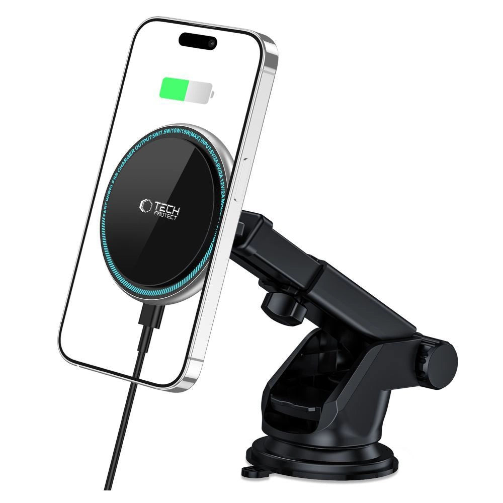 Tech-Protect A2-biltelefonholder med MagSafe 15W induktiv oplader til cockpit - sort