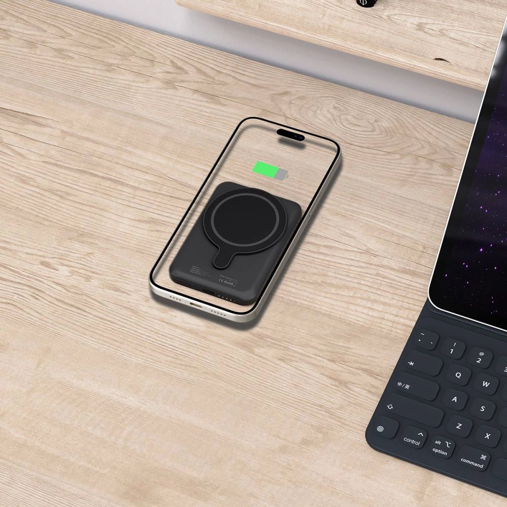 Tech-Protect LifeMag PB10 Powerbank med MagSafe 5000mAh 15W USB-C-port - sort + USB-C-kabel