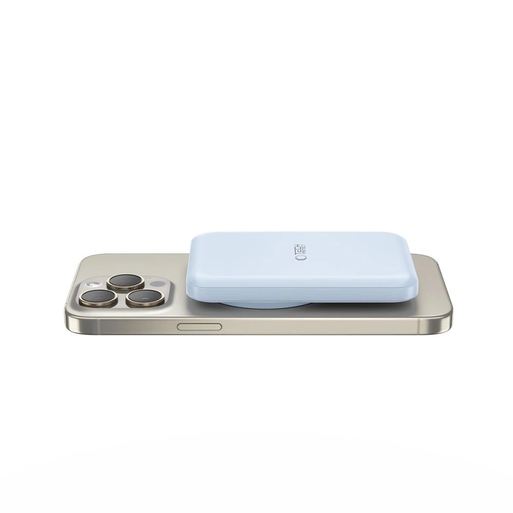 Tech-Protect LifeMag PB10 Powerbank med MagSafe 5000mAh 15W USB-C port - blå + USB-C kabel