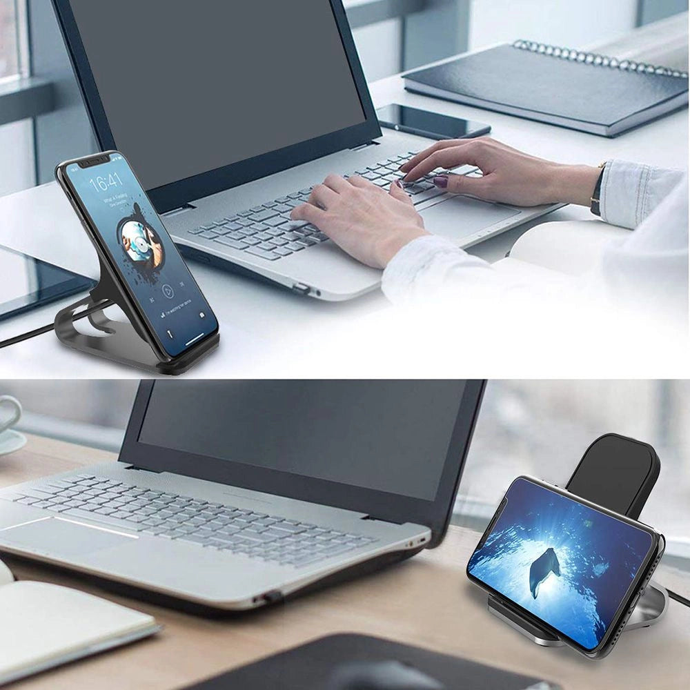 Tech-Protect QI15W-S1 induktiv oplader 15W i form af en stand - sort