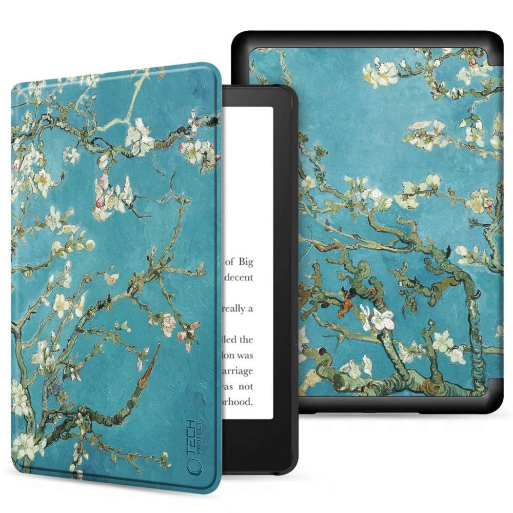 Tech-Protect SmartCase til Kindle 11" 2022 - Blå med Sakura Blomster