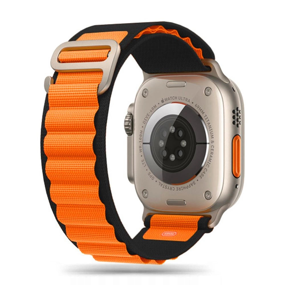 Tech-Protect Nylon Pro Strap til Apple Watch 4 / 5 / 6 / 7 / 8 / 9 / SE / Ultra 1 / 2 (42/44/45/49 mm) - sort og orange