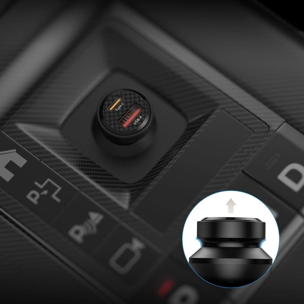 Tech-Protect CC45W Biloplader USB-C PD 45W / USB-A QC 3.0 - sort