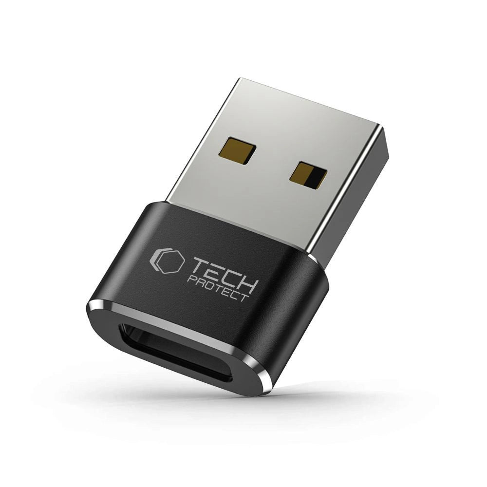 Tech-Protect UltraBoost USB-A (mandlig) / USB-C (kvindelig) adapter - sort