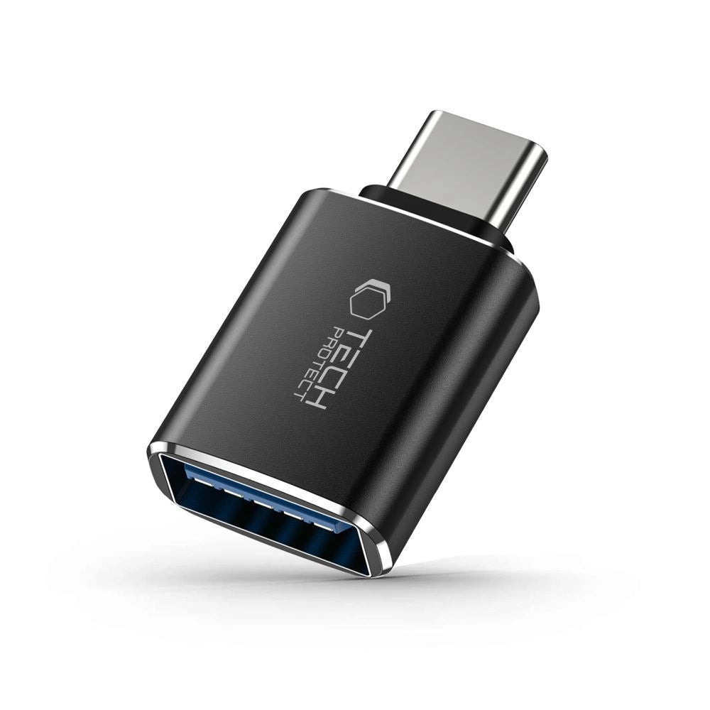 Tech-Protect UltraBoost USB-C (mandlig) / USB-A (kvindelig) OTG-adapter - sort