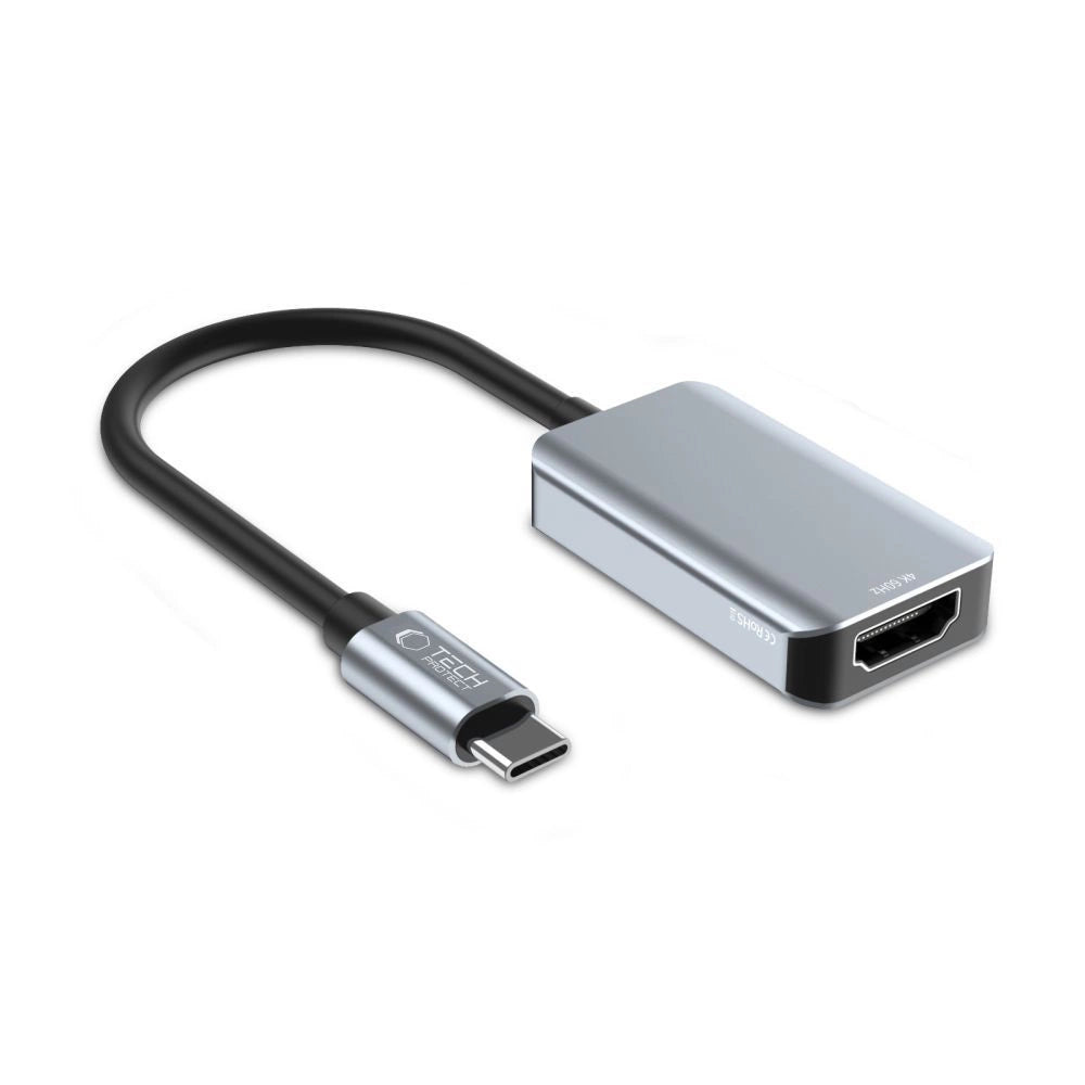 Tech-Protect UltraBoost USB-C (mandlig) / HDMI (kvindelig) 4K 60Hz Adapter - sort