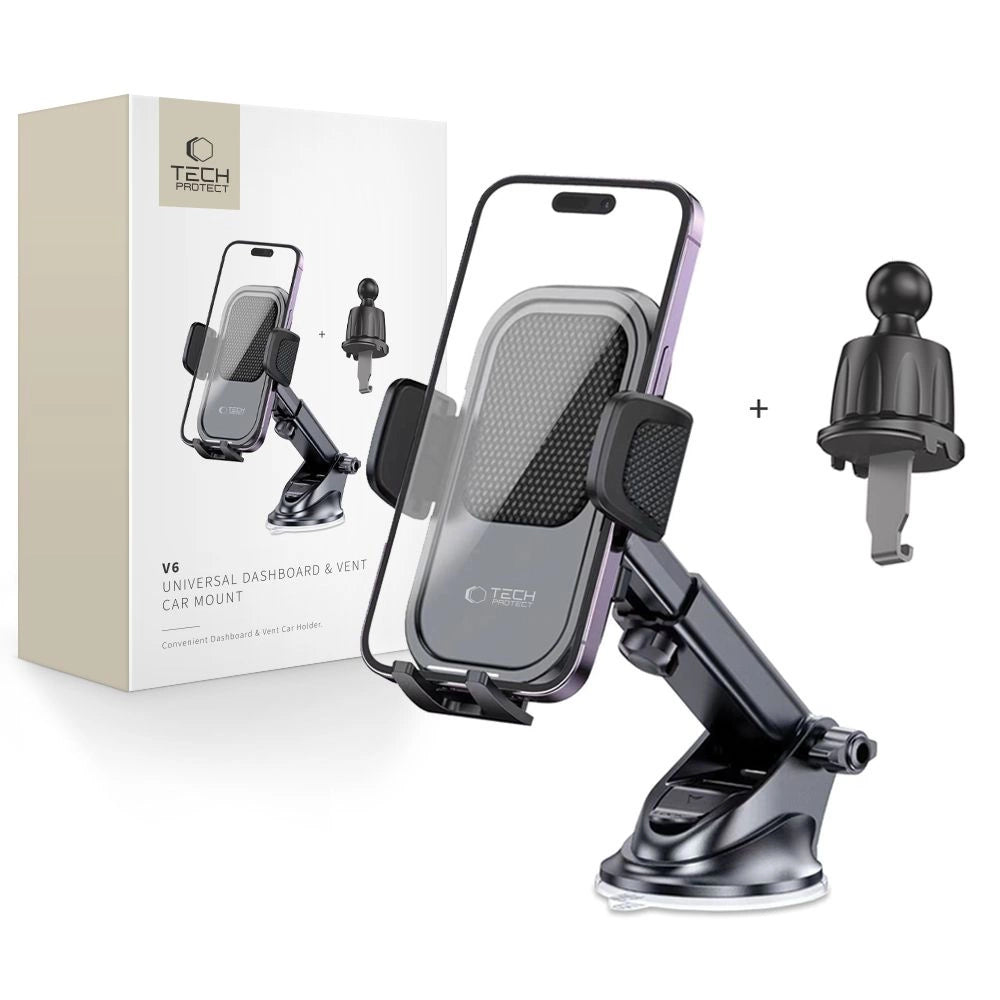 Tech-Protect V6-biltelefonholder til cockpit/luftventil - sort