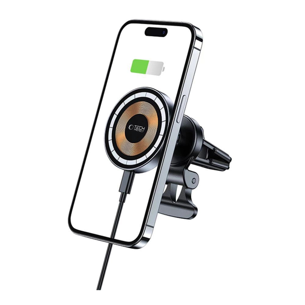 Tech-Protect MM15W-V5 biltelefonholder med MagSafe 15W induktiv oplader til luftventilation - sort
