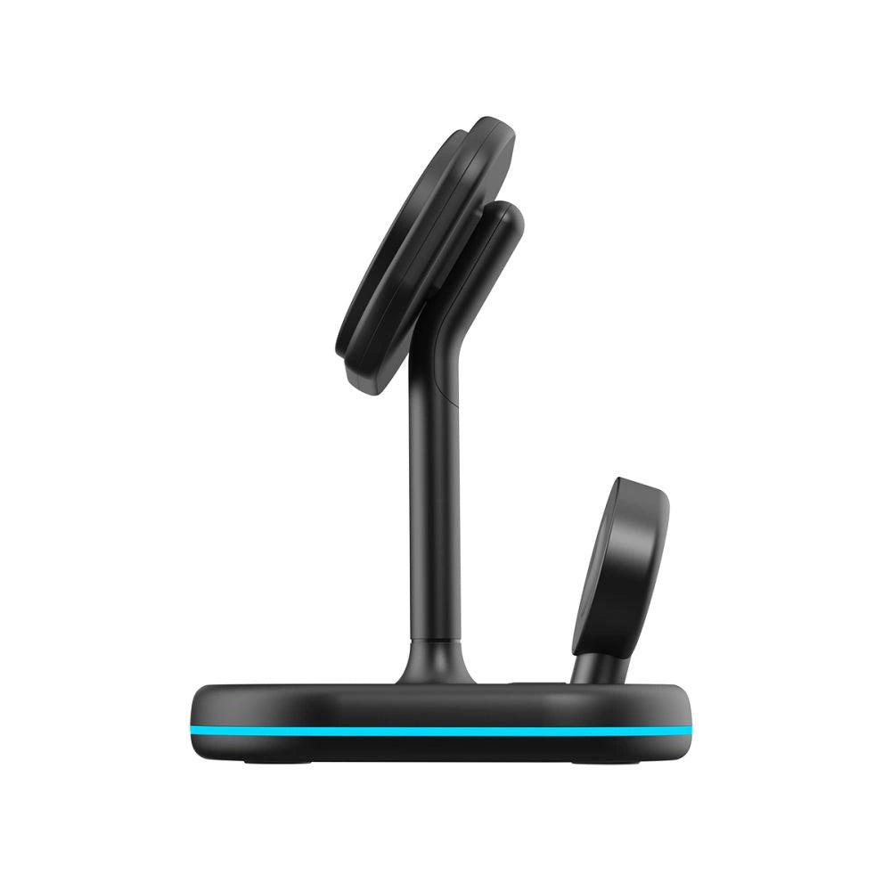 Tech-Protect QI15W-A27 3-i-1-induktiv oplader med MagSafe-stativ til smartphone / Apple Watch / AirPods - sort