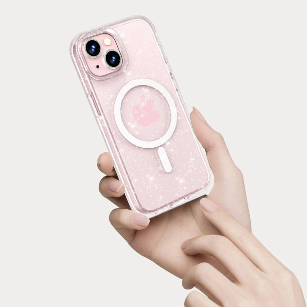 Tech-Protect FlexAir Hybrid MagSafe iPhone 15 Case - Klar Glitter
