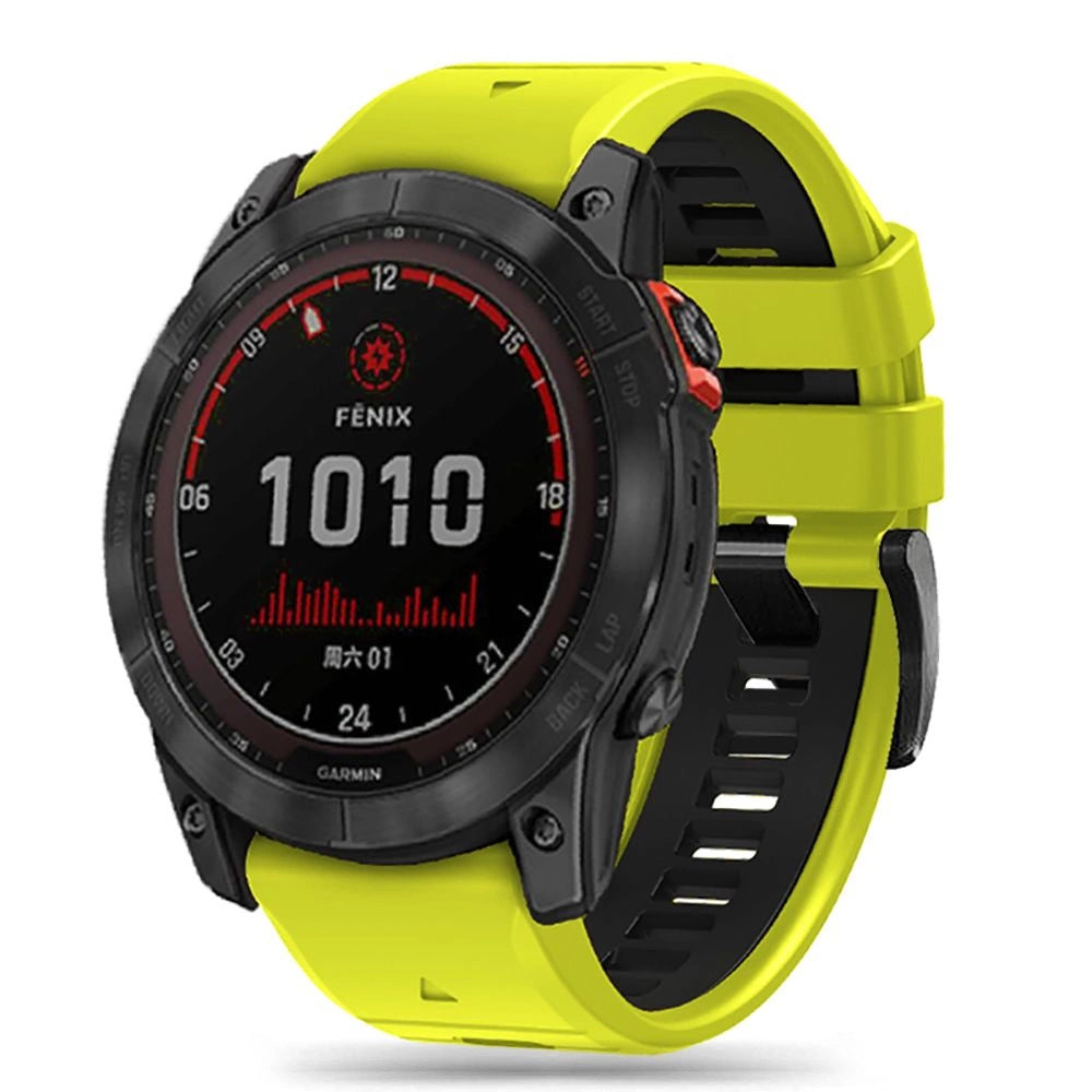 Tech-Protect IconBand Pro Strap til Garmin Fenix 3 / 5X / 3HR / 5X Plus / 6X / 6X Pro / 7X - Lime Black