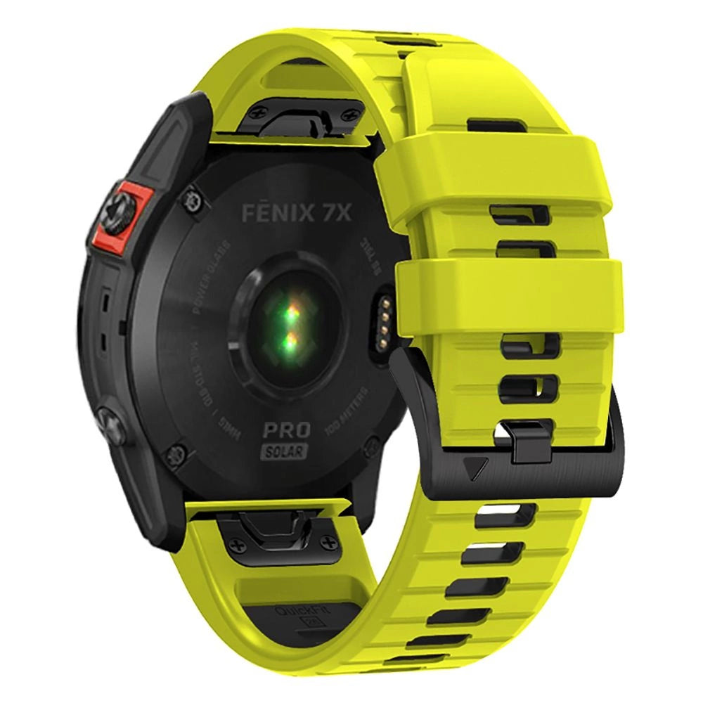 Tech-Protect IconBand Pro Strap til Garmin Fenix 3 / 5X / 3HR / 5X Plus / 6X / 6X Pro / 7X - Lime Black