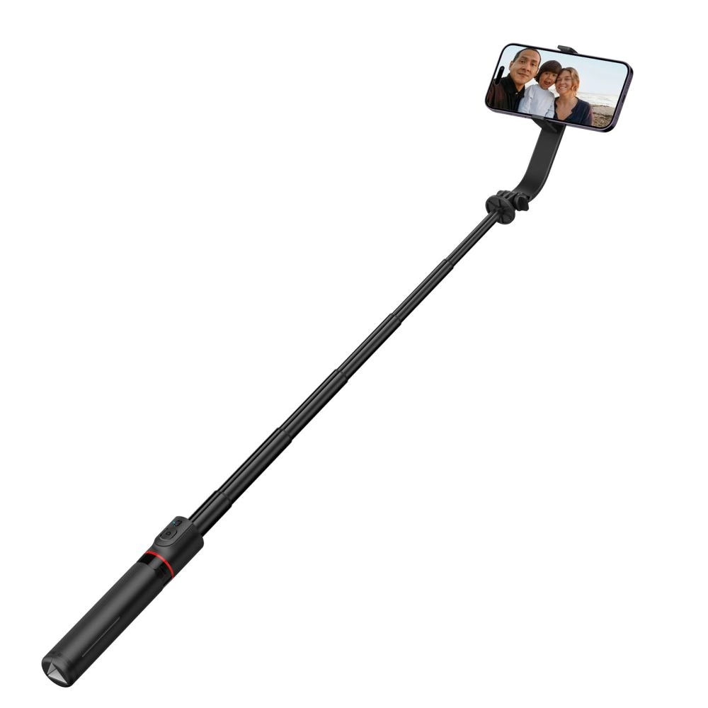 Tech-Protect L04S Bluetooth Selfie Stick med Stativ op til 95cm og 360 Head - sort