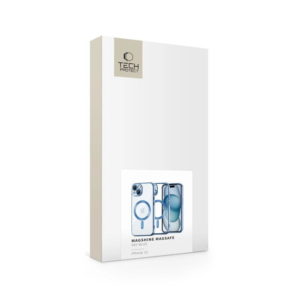 Tech-Protect MagShine Line MagSafe fodtøj til iPhone 15 - blå