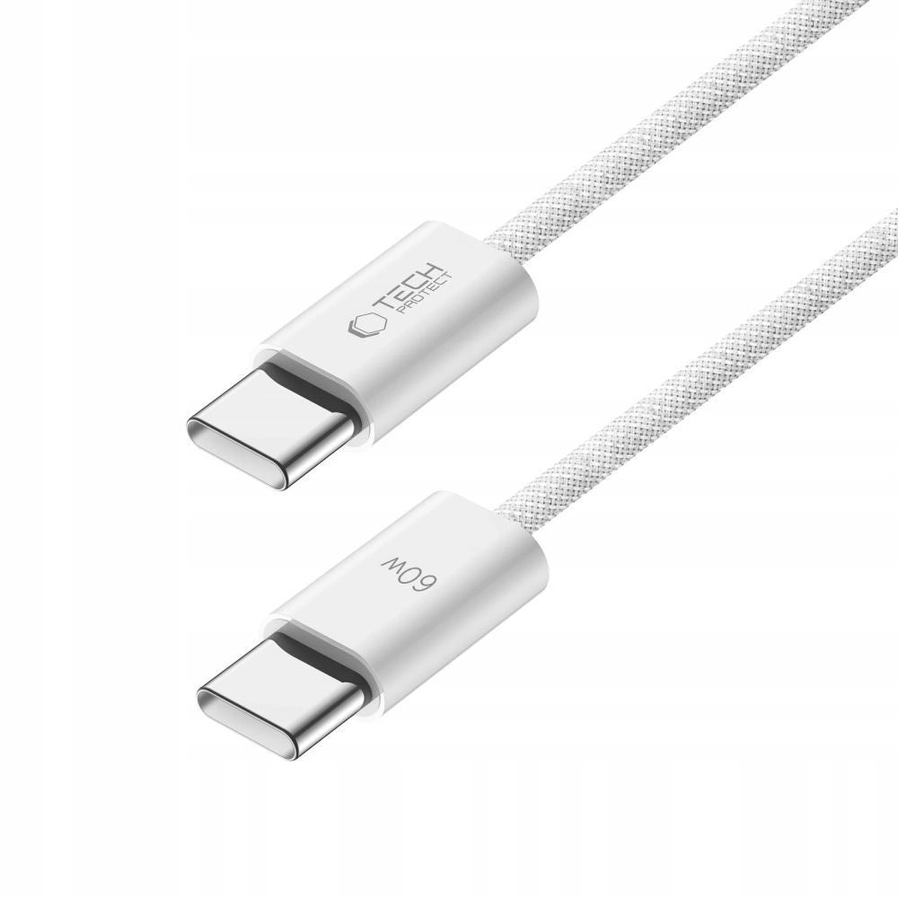 Tech-Protect UltraBoost Classic USB-C / USB-C PD-kabel 60W 3A 1m - hvid