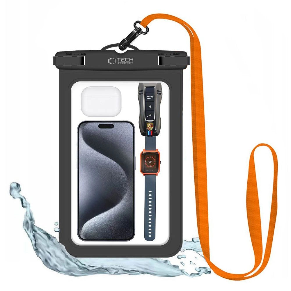 Tech-Protect Waterproof Case UWC9 vandtæt til enheder op til 8,9" - sort og orange