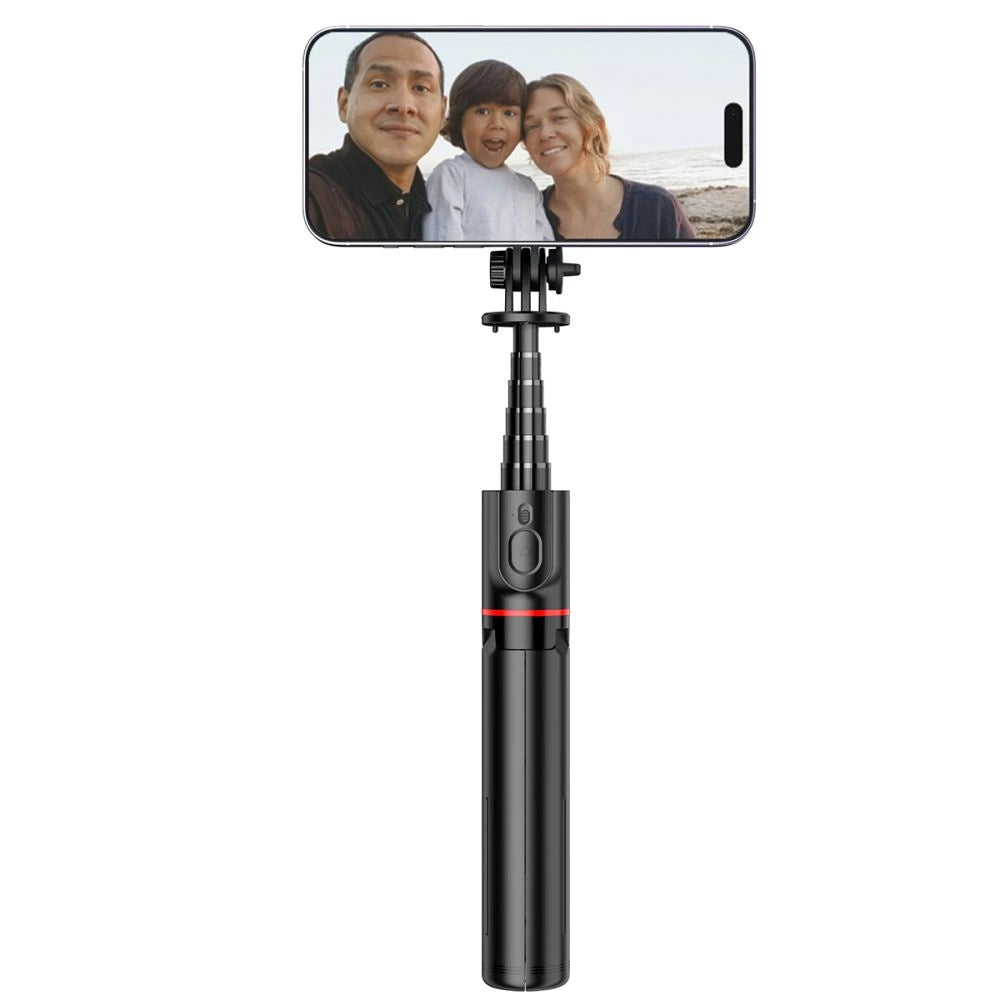 Tech-Protect L06S Bluetooth magnetisk selfie stick med MagSafe, fjernbetjening, stativ op til 82cm og 360 hoved - sort