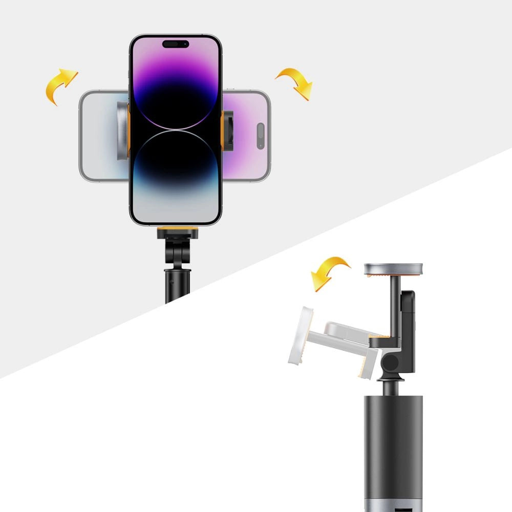 Tech-Protect L08S Bluetooth Selfie Stick med fjernbetjening, Stativ op til 141 cm - sort