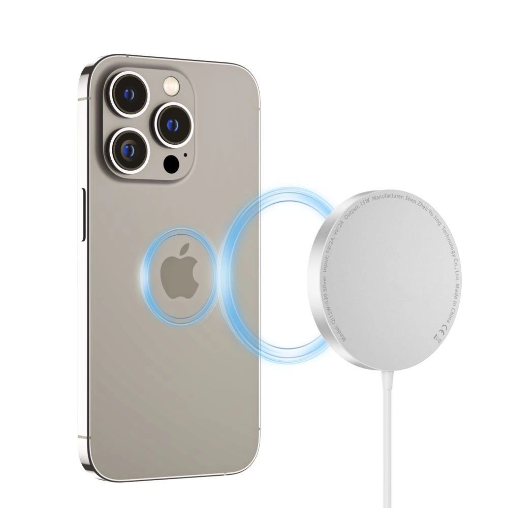 Tech-Protect QI15W-A30 MagSafe induktiv oplader med USB-C-kabel - Silver