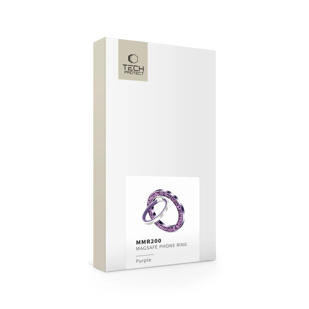 Tech-Protect MMR200 magnetholder / ring med MagSafe - lilla med krystaller