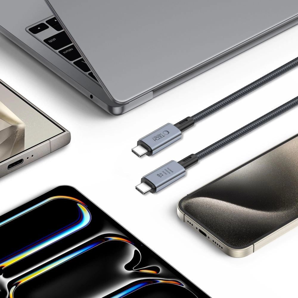 Tech-Protect UltraBoost Max USB-C 4.0 / USB-C 4.0 PD 240W 8K 40Gbps 2m kabel - grå