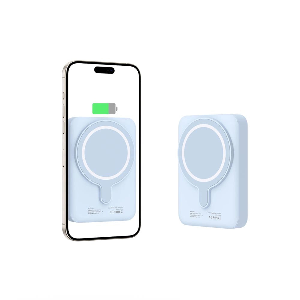 Tech-Protect LifeMag PB11 Powerbank med MagSafe 10000mAh 15W USB-C port - blå + USB-C kabel