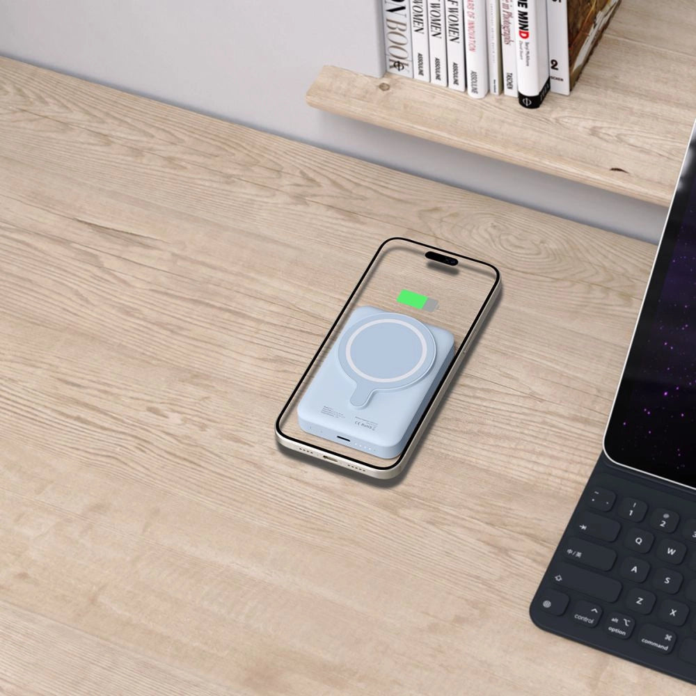 Tech-Protect LifeMag PB11 Powerbank med MagSafe 10000mAh 15W USB-C port - blå + USB-C kabel