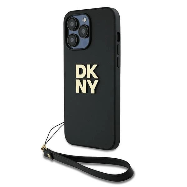 DKNY Wrist Strap Stock Logo Case til iPhone 14 Pro - sort