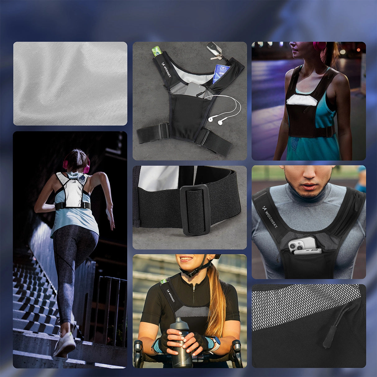 Wozinsky WKDB1 Reflekterende løbevest - sort