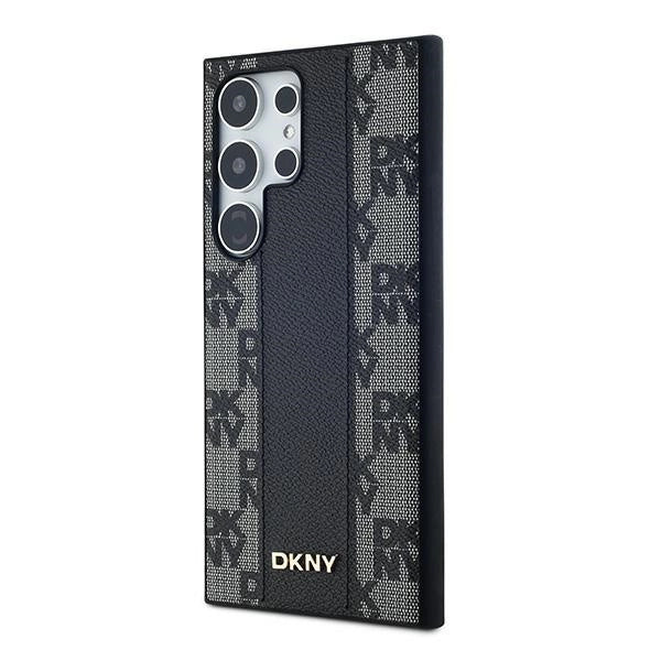 DKNY læder krydsede Mono mønster MagSafe Case til Samsung Galaxy S24 Ultra - sort